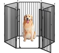 Yaheetech Parc pour Chien Enclos pour Chiot Interieur en 6 Panneaux de 100 cm de Haut, avec Serrure intégrée, Protection de Sol, Fils métalliques renforcés de 8 mm