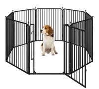 Yaheetech Parc pour Chien Enclos pour chiot Interieur en 8 Panneaux de 80 cm de haut Noir
