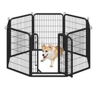 Yaheetech Parc pour Chiens Cage Chenils Chien 8 Panneaux Enclos en métal Clôture pour Chiot Rongeur Lapin Interieur Barriere Chien avec Porte 80 cm de Hauteur