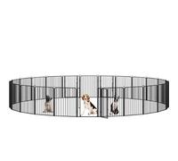 Yaheetech Parc pour Chiens Enclos pour Chiot en 24 Panneaux Cage Chenils Chien de 80 cm de Haut avec Serrure intégrée Fils métalliques renforcés de 8 mm