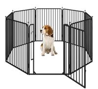 Yaheetech Parc pour Chiens Enclos pour Chiot en 8 Panneaux Cage Chenils Chien de 80 cm de Haut avec Serrure intégrée Fils métalliques renforcés de 8 mm