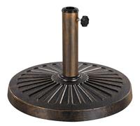 Yaheetech Pied de Parasol 12 kg Lestage pour Parasols en Résine et Fer pour Terrasse, Piscine, Patio, Jardin, Restaurant Bronze Φ46×33 cm