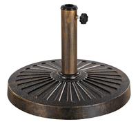Yaheetech Pied de Parasol 14 kg Lestage pour Parasols en Résine et Fer pour Terrasse, Piscine, Patio, Jardin, Restaurant Bronze Φ46×34 cm