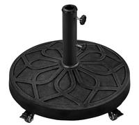 Yaheetech Pied de Parasol à roulettes 21 kg Base de Parasol Lourde en Résine Auto-lestée Style Rétro pour Mât de Ø 3,8/4,8 cm Extérieur Noir