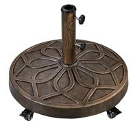 Yaheetech Pied de Parasol à roulettes 21 kg Base de Parasol Lourde en Résine Auto-lestée Style Rétro pour Mât de Ø 3,8/4,8 cm Extérieur Bronzé