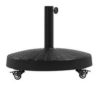 Yaheetech Pied de Parasol à roulettes 25 KG Pied de Parasol Lourd Base Parasol Imitation Rotin en Résine pour Mât de Ø 3,8 cm/ 4,8 cm du Parasol de Jardin 52 × 52 × 42 cm