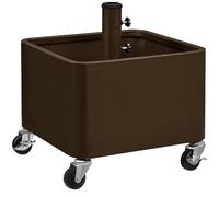 Yaheetech Pied de Parasol Carré avec Pot de Fleur 2 en 1, Charge Max. 150 kg, Support Parasol Base de Parasol avec roulettes, Trous de Drainage, Remplissage Sable/Pierres 45,5 x 45,5 x 48 cm