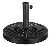 Yaheetech Pied de Parasol Rond 14 kg Socle de Parasol en Résine et Métal Ø46x34 cm Accessoire d'extérieur pour Terrasse Piscine Patio Jardin Restaurant Noir