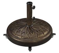 Yaheetech Pied de Parasol Rond à roulettes 20,6 kg en Résine pour Mât de Ø 38mm/48mm/57mm du Parasol, Patio Jardin Extérieur Marché Bronze