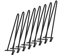 Yaheetech Pieds de Meuble, Pieds de Table en Épingle à Cheveux 8pcs, Robustes Noirs, Métal, 11 x 11 x 41 cm, Noir, Kit de 4pcs