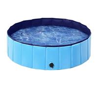 Yaheetech Piscine Chien Pliable 100 x 30cm Piscine Baignoire Chiens Bassin de Baignade Portable Bain pour Chien/Chat Extérieur Intérieur Antidérapant avec Patchs de réparation et Brosse Bleu