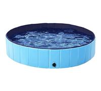 Yaheetech Piscine Chien Pliable 140 x 30cm Piscine Baignoire Chiens Bassin de Baignade Portable Bain pour Chien/Chat Extérieur Intérieur Antidérapant avec Patchs de réparation et Brosse Bleu