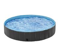 Yaheetech Piscine Chien Pliable 180 x 30cm Piscine Baignoire Chien Bassin de Baignade Portable Bain pour Chiens/Chat Extérieur Intérieur Antidérapant avec Patchs de réparation et Brosse Noir