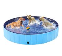 Yaheetech Piscine Chien Pliable 180 x 30cm Piscine Baignoire Chien Bassin de Baignade Portable Bain pour Chiens/Chat Extérieur Intérieur Antidérapant avec Patchs de réparation et Brosse Bleu