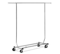 Yaheetech Portant à Vêtement Porte-manteau avec Etagères à Chaussures Métal Chromé Plus Long Haut Large Réglable Pliable avec Roulettes Mobile Charge 90kg, 190 x 55 x 178 cm