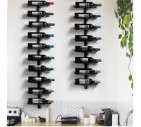 Yaheetech Porte Bouteille Mural Métalique Casier Étagère à Vin pour 10 Bouteilles Cave Resto Maison 126cm Noir