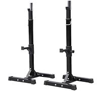 Yaheetech Rack Squat Repose Haltère Réglable 14 Niveaux Repose Barre Musculation Charge max.250 kg Supports pour Haltères Longs à Disques Rack Musculation Noir