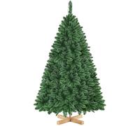 Yaheetech Sapin de Noël Artificiel avec Support en Métal et Bois en Forme X avec 437 Branches, 152 cm H Vert