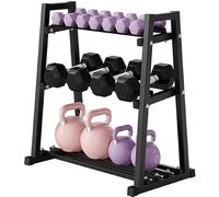 Yaheetech Support à Haltères Réglable en A, 3 Niveaux, Charge Max 455 kg | Support de Musculation en Métal, Rack à Haltères Robuste, Design Compact pour un Rangement Optimal, Salle de Sport, Domicile