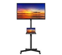 Yaheetech Support TV roulettes Chariot TV Meuble Télé sur Pied pour Téléviseurs Plasma/LCD/LED de 23" à 60" avec Étagère,Mobile TV Pivotant et Réglable en Hauteur, jusqu'à 25 KG, Max VESA 400x400 mm