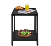 Yaheetech Table Basse d'extérieur Table d'appoint de Jardin en Métal Plage Piscine Terrasse Balcon Patio Noir