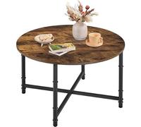 Yaheetech Table Basse Ronde en Bois Table de Salon Structure en métal Table de canapé avec Plateau d'épissage Style Vintage