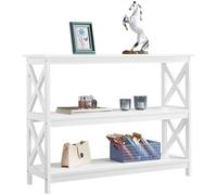 Yaheetech Table Console Extensible en Bois, Meuble d'Entrée, à 3 Niveaux, Désign Néo-rétro, Pieds en X Stable 106 x 35 x 80 cm Couleur Blanc Salon Chambre Blanc
