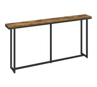 Yaheetech Table Console, Table d’Entrée, Bout de Canapé, Pieds Réglables, pour Salon, Entrée, Couloir, Métal Panneaux de Particules, Marron Rustique, 160 cm L × 20 cm l × 81 cm H