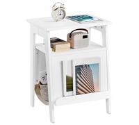 Yaheetech Table d'appoint avec lit pour Chat - Table Basse avec Maison pour Chat et griffoir - Meuble Polyvalent pour Salon, Chambre à Coucher et Couloir - Blanc