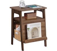 Yaheetech Table d'appoint avec lit pour Chat - Table Basse avec Maison pour Chat et griffoir - Meuble Polyvalent pour Salon, Chambre à Coucher et Couloir - Noyer