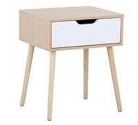 Yaheetech Table de Chevet Scandinave Table de Nuit 48,4 x 40,7 x 57,5 cm Table d'appoint avec Tiroir en Bois de pin Massif avec Pieds