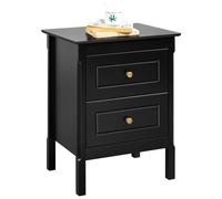 Yaheetech Table de Chevet Une Table de Nuit avec 2 Tiroirs de Rangement Table d'Appoint Baroque en Bois Noir