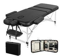 Yaheetech Table de Massage Pliante Professionnelle 3 Section 90 x 213 cm avec Cadre en Aluminium Lit de Massage Large Portable à Hauteur Réglable Repose-tête Ergonomique pour Massage Spa Tatouage
