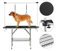 Yaheetech Table de Toilettage pour Chien/Chat Pliante Réglable 118 x 70 x 177 cm avec Panier de Rangement Antidérapante et 2 Sangles