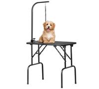 Yaheetech Table de Toilettage pour Chien Chiot Chat Pliant Transportable 80,5 × 46 × 76 cm avec Bras/Anneau Noir