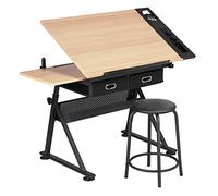 Yaheetech Table Dessin Inclinable 0-62.5° Hauteur Réglable - Bois