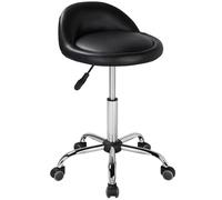 Yaheetech Tabouret à Roulette Erconomique Haut roulettes Coussin de Massage Salon Hauteur Réglable pour Coiffure Cuisine Bureau Clinique Pub Noir