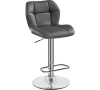 Yaheetech Tabouret de Bar Réglables en Hauteur Moderne,Chaise de Bar en Similicuir et Métal,Tabouret Haut Capacité de Charge Maximale 136 kg,44 × 50,5 × 89 cm Gris