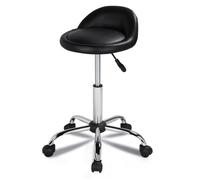 Yaheetech Tabouret de bureau à roulettes Réglable Pivotant Chaise de travail pour Salon Message Esthétique Coiffure Siège Rembourré