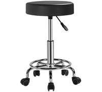 Yaheetech Tabouret de Bureau Hauteur Réglable 51-65 cm avec roulettes Rotation à 360° Tabouret de Travail Rotatif pour Bureau, Salon de Beauté et Massage, Clinique Noir