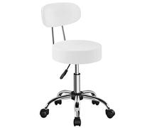 Yaheetech Tabouret roulettes Professionnel avec Dossier, Hauteur Réglable 75-84 cm