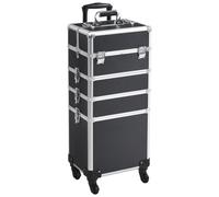 Yaheetech Valise de Maquillage 5 en 1 Mallette Maquillage Verrouillable Compartiments Valise de Beauté 34 x 25,5 x 80,2 cm Noir