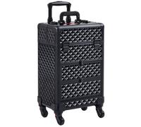 Yaheetech Valise de Maquillage Professionnelle avec Tiroirs Mallette Cosmétique à Roulettes Pivotante à 360° Voyage, Noir