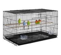 Yaheetech Volière Intérieur Cage Oiseaux Exterieur Métal pour Perruches Perroquets Pinsons Cockatiels Conures Inséparables Canaris 76x45,5x45,5cm