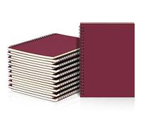 Yahenda Lot de 18 cahiers à spirales lignés pour université - 21 x 14 cm - A5 - Papier épais pour bureau, affaires, fournitures scolaires (rouge vin)