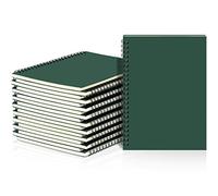 Yahenda Lot de 18 carnets à spirales lignés de 21,6 x 14,9 cm - En vrac A5 - Papier épais - Pour le bureau, les affaires et les fournitures scolaires (vert foncé)