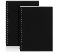 Yahenda Lot de 2 carnets à spirales lignés en vrac A5 - 21 x 14 cm - Papier épais - Pour Noël, bureau, affaires, école - Noir