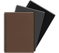 Yahenda Lot de 3 carnets à spirales lignés en vrac A5 - 21 x 14 cm - Papier épais pour bureau, affaires, école (couleur foncée)