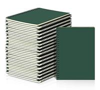 Yahenda Lot de 36 carnets à spirales lignés pour université - 21 x 14 cm - Carnet d'écriture en vrac - Carnet d'écriture en papier épais pour bureau, affaires, école (vert foncé)