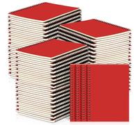 Yahenda Lot de 54 carnets à spirales lignés en vrac A5 - 21 x 14 cm - Papier épais pour Noël, bureau, affaires, école, cadeaux (rouge)
